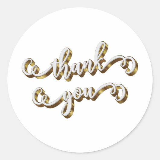 Moderne Gold Typografie Vielen Dank Runder Aufkleber (Vorderseite)