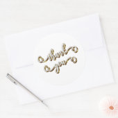 Moderne Gold Typografie Vielen Dank Runder Aufkleber (Umschlag)
