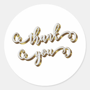 Moderne Gold Typografie Vielen Dank Runder Aufkleber