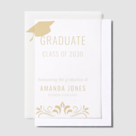 Moderne Gold Typografy Graduation Party Pergament Einladungen