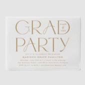 Moderne Gold Typografy Graduation Party Pergament Einladungen (Vorderseite)