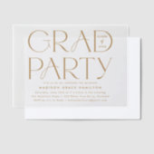 Moderne Gold Typografy Graduation Party Pergament Einladungen (Versetzt)