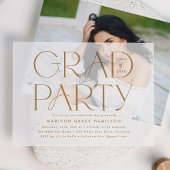 Moderne Gold Typografy Graduation Party Pergament Einladungen