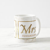 Moderne Gold- u. Marmor Frau personalisierte Kaffeetasse (VorderseiteRechts)
