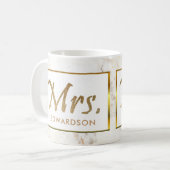Moderne Gold- u. Marmor Frau personalisierte Kaffeetasse (Vorderseite Links)