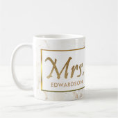 Moderne Gold- u. Marmor Frau personalisierte Kaffeetasse (Links)
