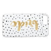 Moderne Gold- und Black Dots Bridge Case-Mate iPhone Hülle (Rückseite (Horizontal))