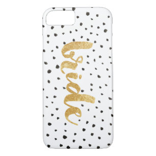 Moderne Gold- und Black Dots Bridge Case-Mate iPhone Hülle