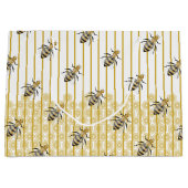 Moderne Gold- und Black Honey Bee Hive Große Geschenktüte (Vorderseite)
