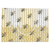 Moderne Gold- und Black Honey Bee Hive Große Geschenktüte (Rückseite)
