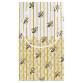Moderne Gold- und Black Honey Bee Hive Kleine Geschenktüte (Rückseite)