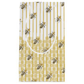 Moderne Gold- und Black Honey Bee Hive Kleine Geschenktüte (Vorderseite)