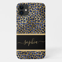 Moderne Gold- und Black Leopard-Printmedien Person