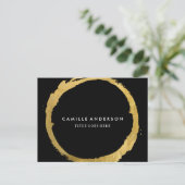 Moderne Gold- und Black Makeup Artistry Comp Card Postkarte (Stehend Vorderseite)