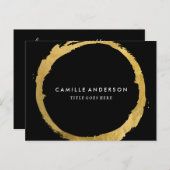 Moderne Gold- und Black Makeup Artistry Comp Card Postkarte (Vorne/Hinten)