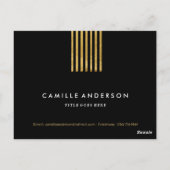 Moderne Gold- und Black Makeup Artistry Comp Card Postkarte (Rückseite)