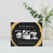 Moderne Gold- und Black Makeup Artistry Comp Card Postkarte (Stehend Vorderseite)