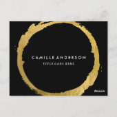 Moderne Gold- und Black Makeup Artistry Comp Card Postkarte (Rückseite)