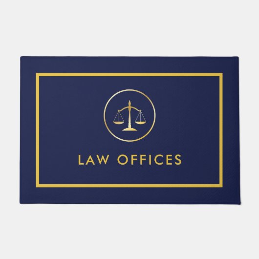 Moderne Gold- und Blue Law Offices Logo Fußmatte (Vorderseite)