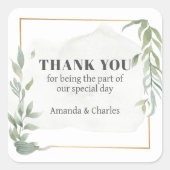 Moderne Gold- und Folienrahmen Quadratischer Aufkleber (Vorderseite)