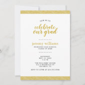 Moderne Gold- und Gray Graduation Party - Einladun Einladung (Vorderseite)