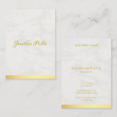 Moderne Gold und Marmor elegant handschriftlich Visitenkarte (Vorne/Hinten)