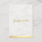 Moderne Gold und Marmor elegant handschriftlich Visitenkarte (Vorderseite)