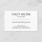 Moderne Gold- und Navy-Dog-Walker | Haustier-Sitte Visitenkarte (Rückseite)