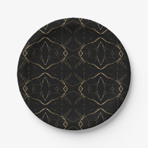 Moderne Gold- und schwarze Marmor-Luxusminimaliste Pappteller