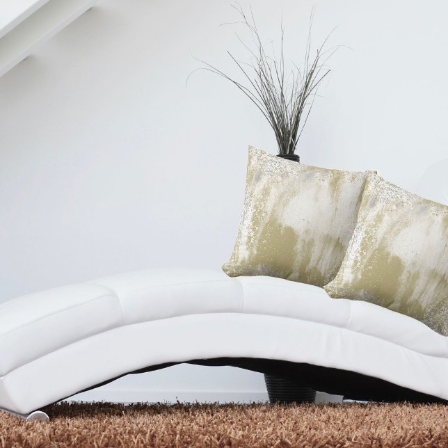 Moderne Gold- und Silber-Spritzer Abstraktes Desig Kissen (Von Creator hochgeladen)