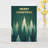 Moderne Gold- und Waldweihnachtskarte Karte (Gelbe Blume)