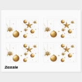 **MODERNE GOLD- UND WEISSDEKOR** CHRISTMAS RECHTECKIGER AUFKLEBER (Blatt)