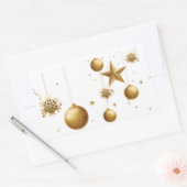 **MODERNE GOLD- UND WEISSDEKOR** CHRISTMAS RECHTECKIGER AUFKLEBER (Umschlag)