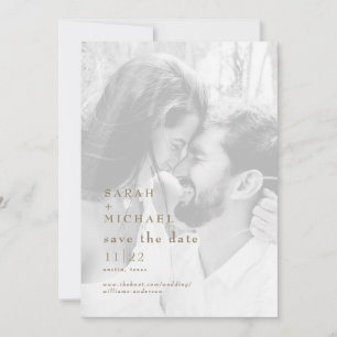 Moderne Gold- und Weiße S/W-Foto-Save-the-Date-Kar Save The Date
