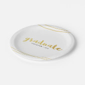 Moderne Gold- und White-Graduate-Paper-Teller Pappteller (Schrägansicht)
