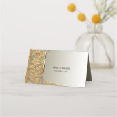Moderne Gold Verzierte Platzkarte (Rückseite)