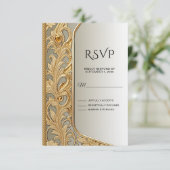 Moderne Gold Verzierte RSVP-Karte RSVP Karte (Stehend Vorderseite)