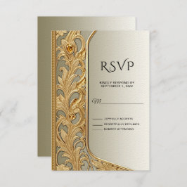 Moderne Gold Verzierte RSVP-Karte RSVP Karte