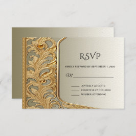 Moderne Gold Verzierte RSVP-Karte RSVP Karte