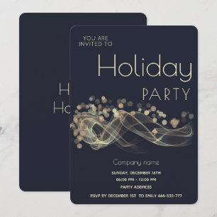 Moderne Gold Wavy Bokee Corporate Holiday Party Einladung