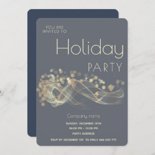 Moderne Gold Wavy Bokee Corporate Holiday Party Einladung