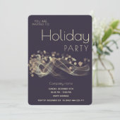Moderne Gold Wavy Bokee Corporate Holiday Party Einladung (Stehend Vorderseite)