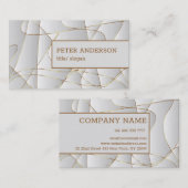 Moderne Gold Wavy Lines Visitenkarte (Vorne/Hinten)