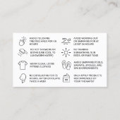 Moderne Gold Waxing Aftercare Card Visitenkarte (Rückseite)