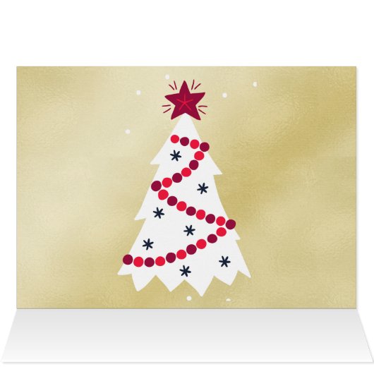 Moderne Gold Weihnachtskarte mit Familienname (Innenansicht Horizontal (Oben))