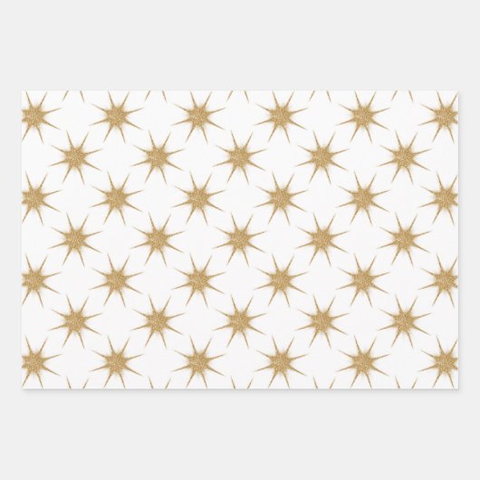 Moderne Gold Weihnachtsstars Geschenkpapier Set (Vorderseite 2)