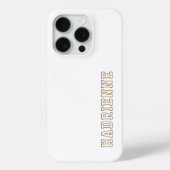 Moderne Gold Weiße Monogramm-Umrandung Name Case-Mate iPhone Hülle (Rückseite)