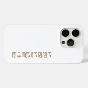 Moderne Gold Weiße Monogramm-Umrandung Name Case-Mate iPhone Hülle