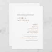 Moderne Gold & White No Elternseite Hochzeit Einladung (Vorne/Hinten)