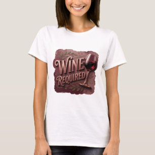 Moderne Gold WINE REQUIRED Kundenspezifisches T-Sh T-Shirt